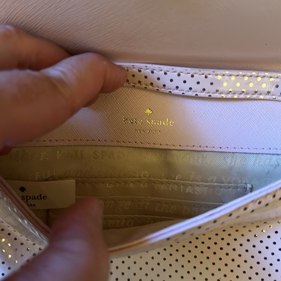 Kate Spade Lilac Street Dot Monday pink metallic gold envelope bag - Picture 9 of 15